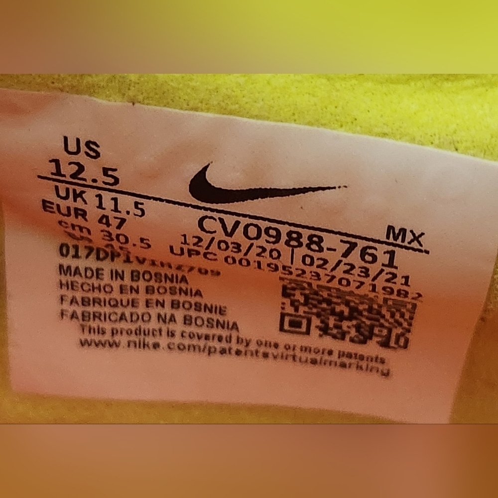 Nike Mercurial Vapor 14 Elite SG-Pro AC Volt' CV0988-761 Men’s Size 12.5 - Picture 9 of 9
